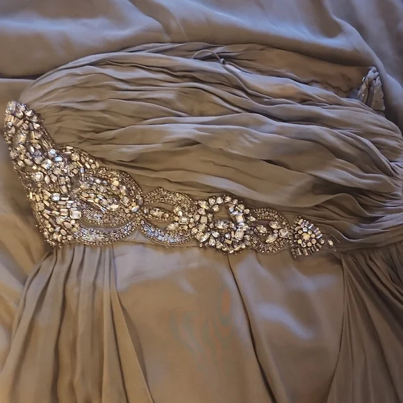 Grey Marchesa Beaded Gown - Picture 6 of 9